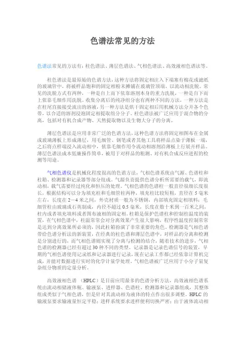 色谱法常见的方法