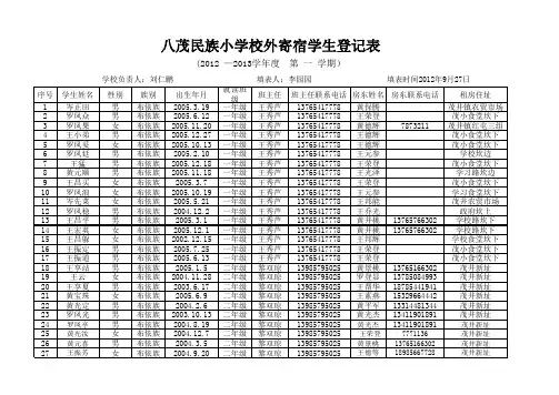校外寄宿生登记
