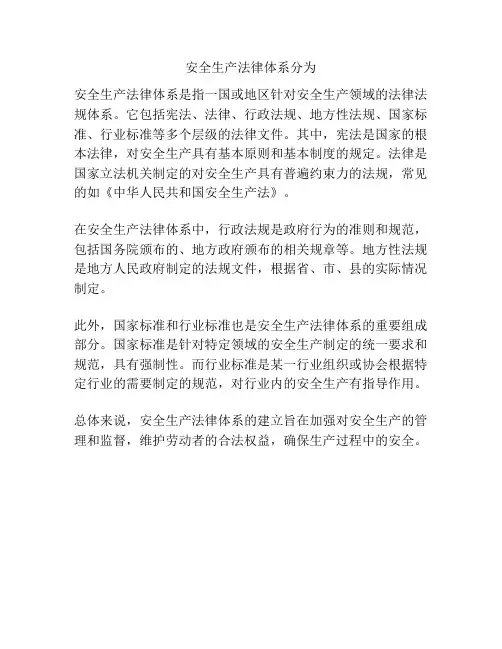 安全生产法律体系分为
