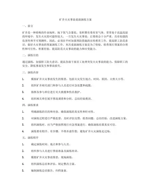 矿井火灾事故桌面演练方案