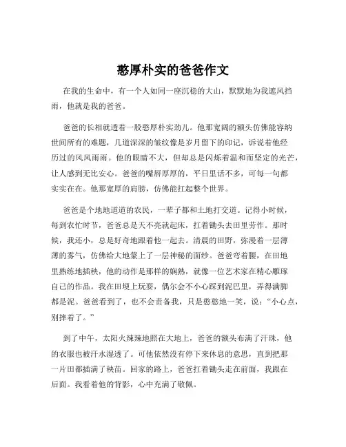 憨厚朴实的爸爸作文