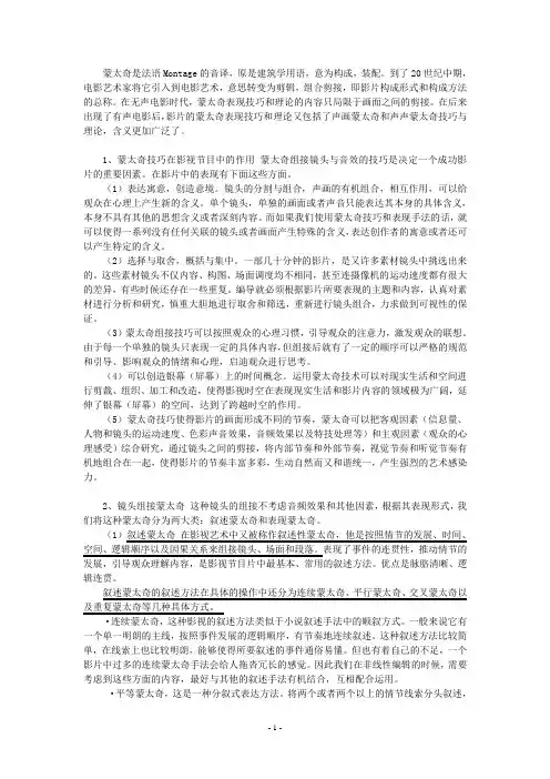 蒙太奇手法