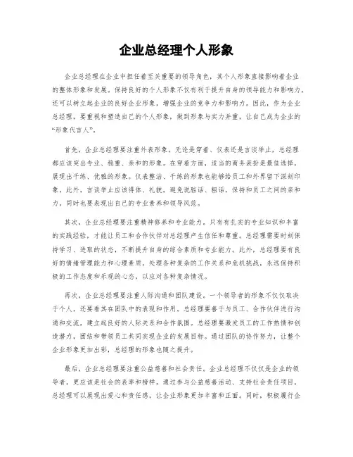 企业总经理个人形象