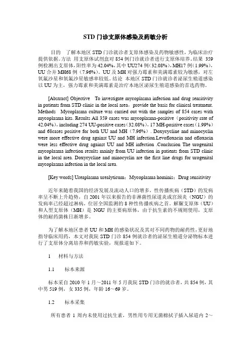 STD门诊支原体感染及药敏分析