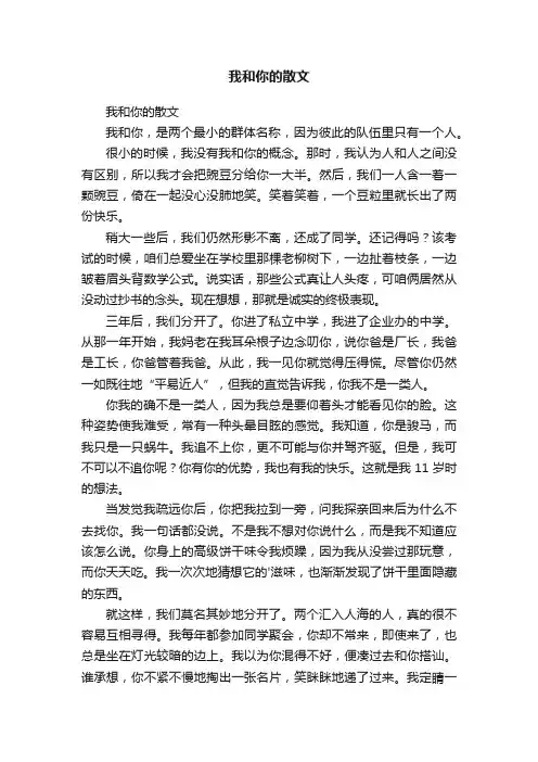 我和你的散文