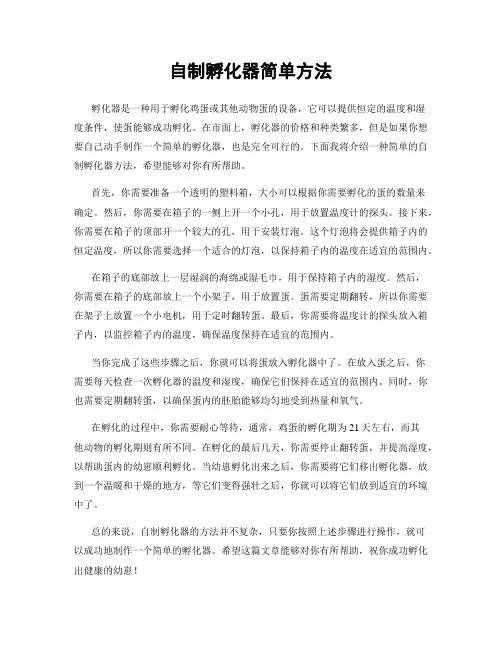 自制孵化器简单方法