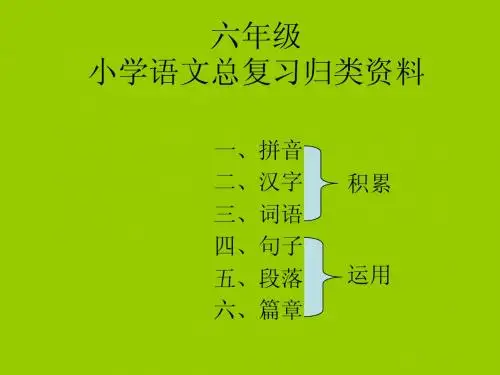 六年级总复习归类资料