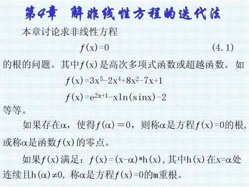 数值分析第四章  解非线性方程的迭代法