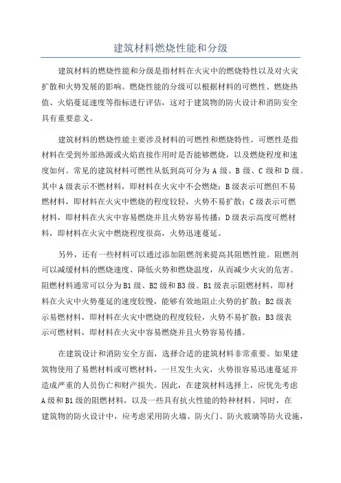 建筑材料燃烧性能和分级