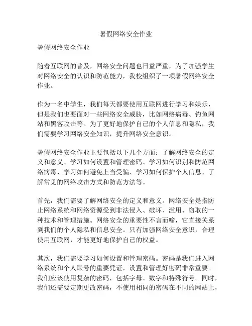 暑假网络安全作业