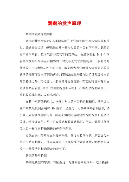 鹦鹉的发声原理
