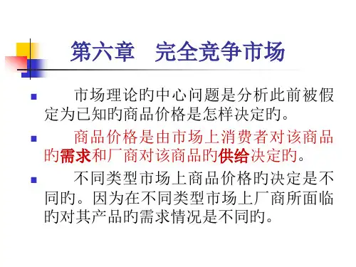 微观经济学完全竞争市场