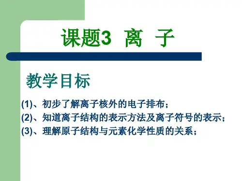 人教版九年级化学上册3.3离子课件 (共15张PPT)