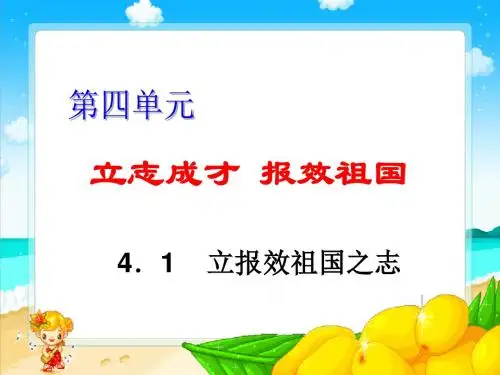 九年级政治立报效祖国之志(教学课件2019)