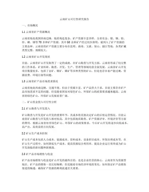 云南矿山可行性研究报告