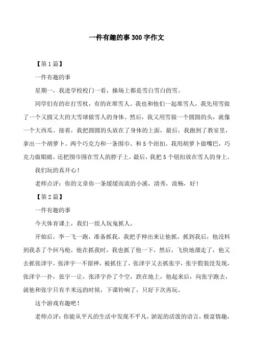 一件有趣的事300字作文