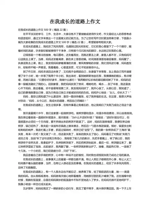 在我成长的道路上作文500字（精选22篇）