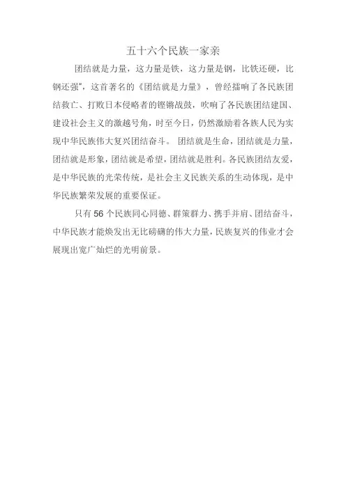 五十六个民族一家亲资料