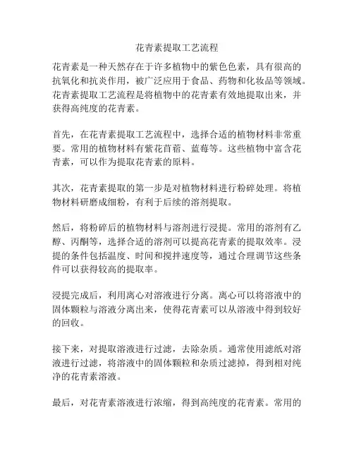 花青素提取工艺流程