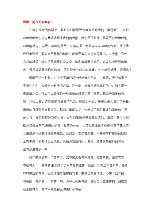 温馨的一幕为题600字