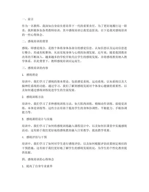 教师培训感统心得体会