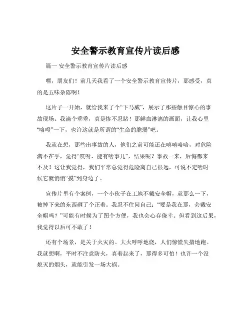 安全警示教育宣传片读后感