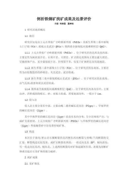例析铁铜矿找矿成果及远景评价