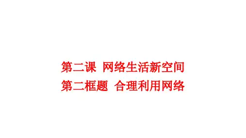 合理利用网络   部编版道德与法治八年级上册