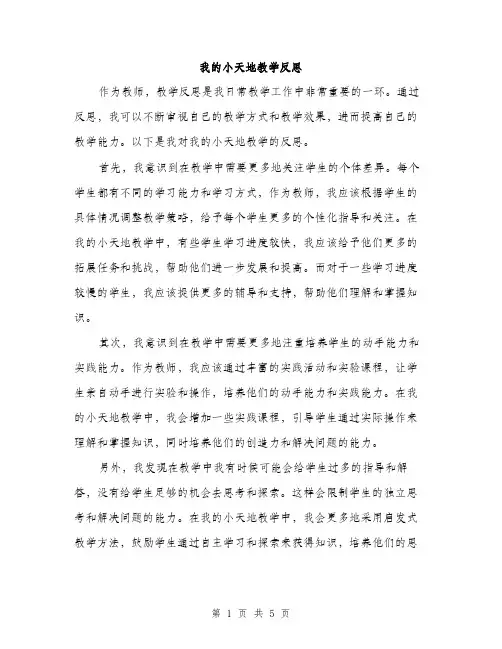 我的小天地教学反思（2篇）