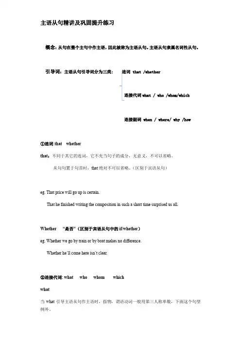 高中英语 主语从句精讲及巩固提升练习(有答案)