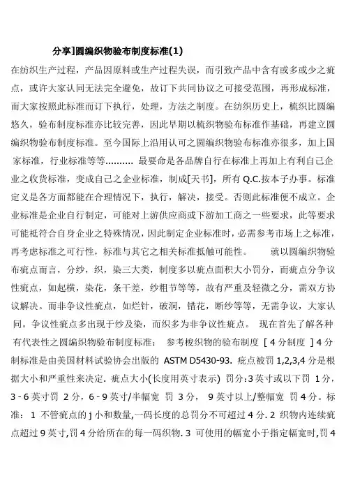 验布标准