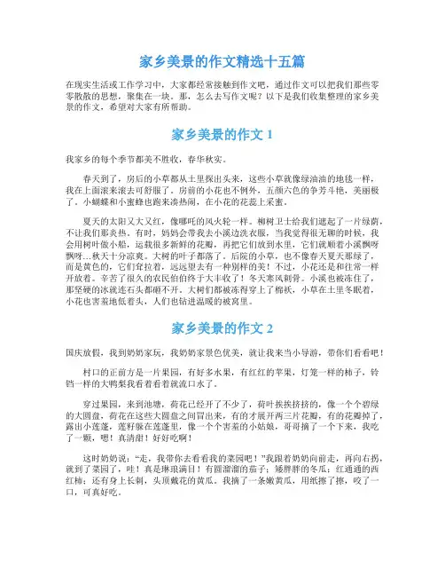 家乡美景的作文精选十五篇