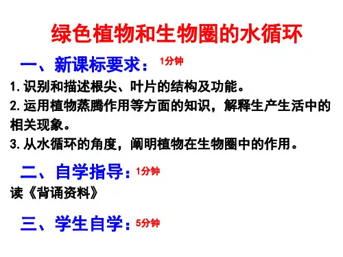九年级一轮复习绿色植物与生物圈的水循环专题