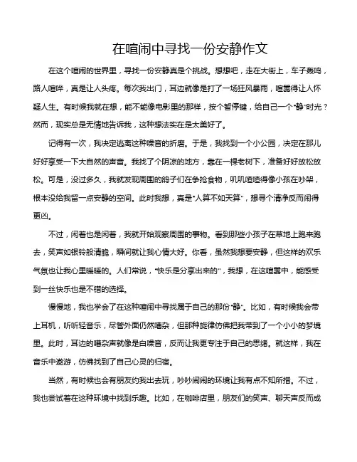 在喧闹中寻找一份安静作文