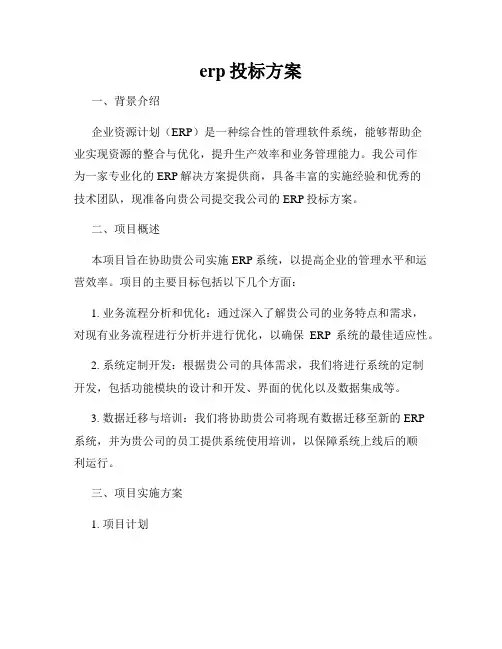 erp投标方案