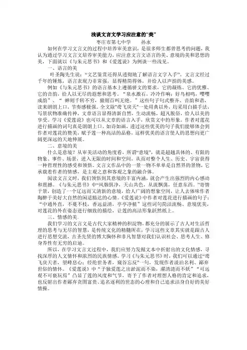 文言文的美