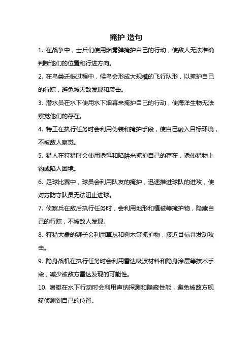掩护 造句