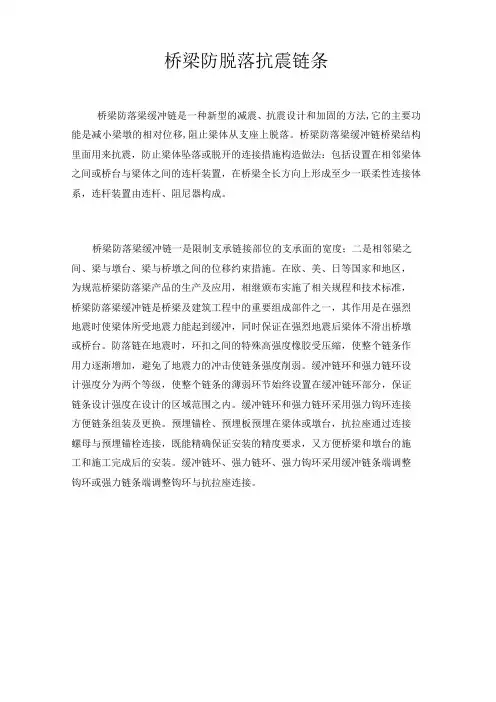 桥梁防脱落抗震链条