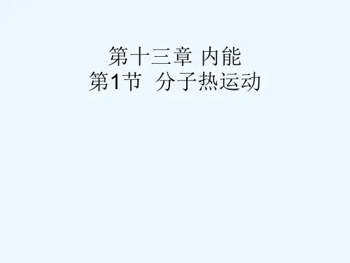 物理人教版九年级全册热分子运动