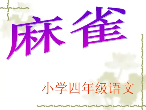 麻雀(预习课)