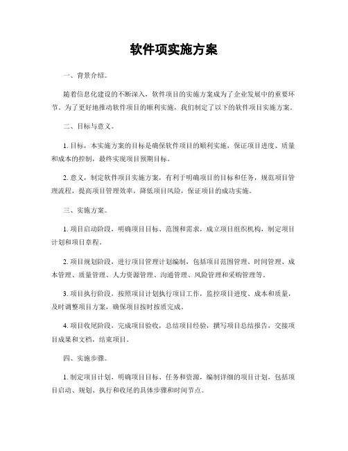 软件项实施方案