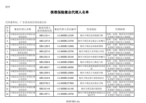 核准保险兼业代理人名单 - 中国保险监督管理委员会  首页