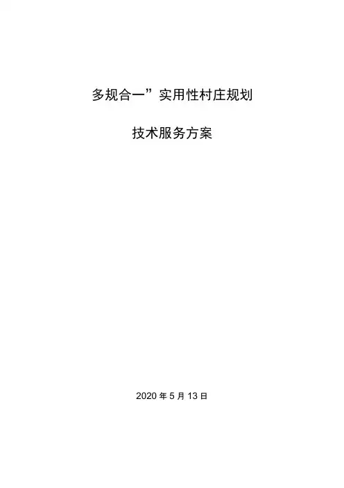 “多规合一”的实用性村庄规划技术服务方案