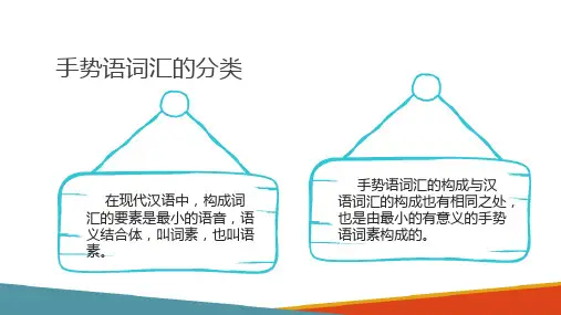 手语基础理论—手势语词汇构词的特点