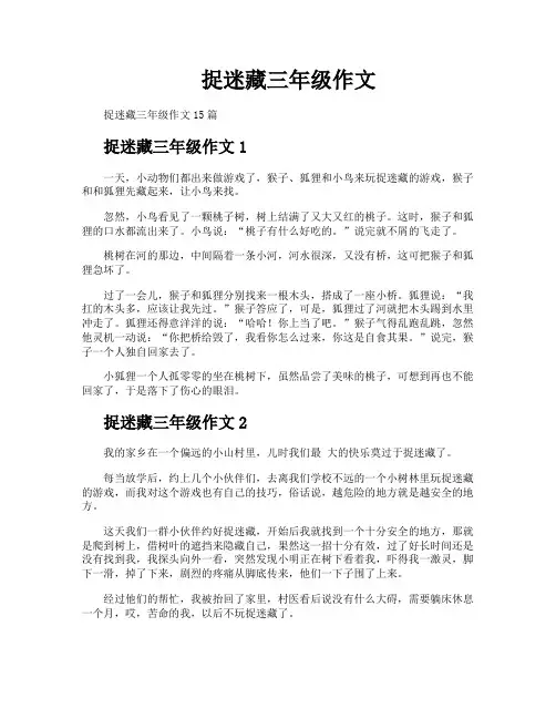 捉迷藏三年级作文