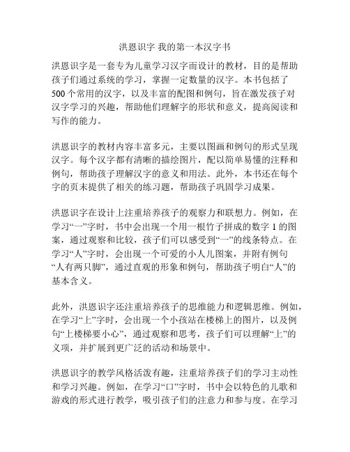 洪恩识字 我的第一本汉字书