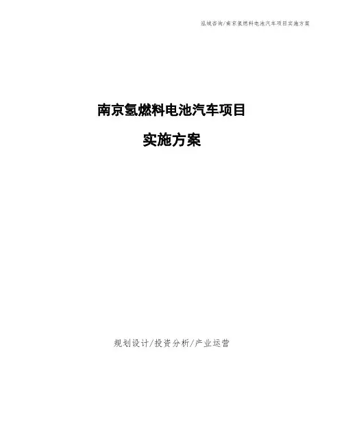 南京氢燃料电池汽车项目实施方案