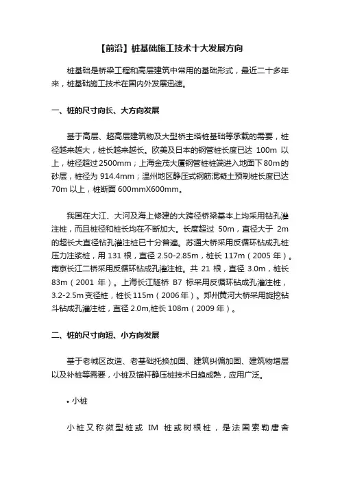 【前沿】桩基础施工技术十大发展方向
