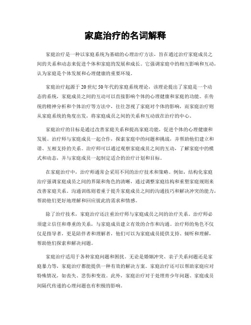 家庭治疗的名词解释