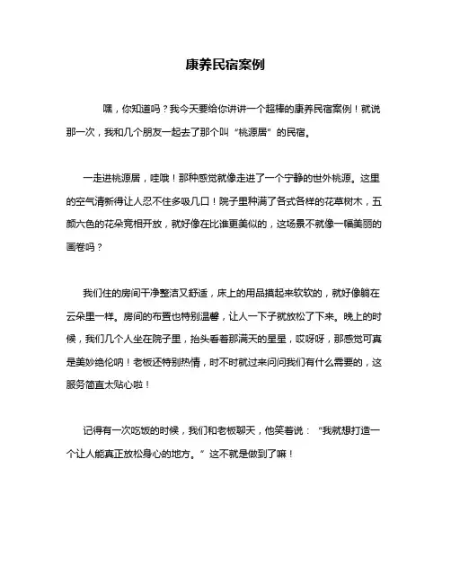 康养民宿案例